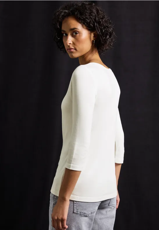 Basic Shirt mit Knopfdetail