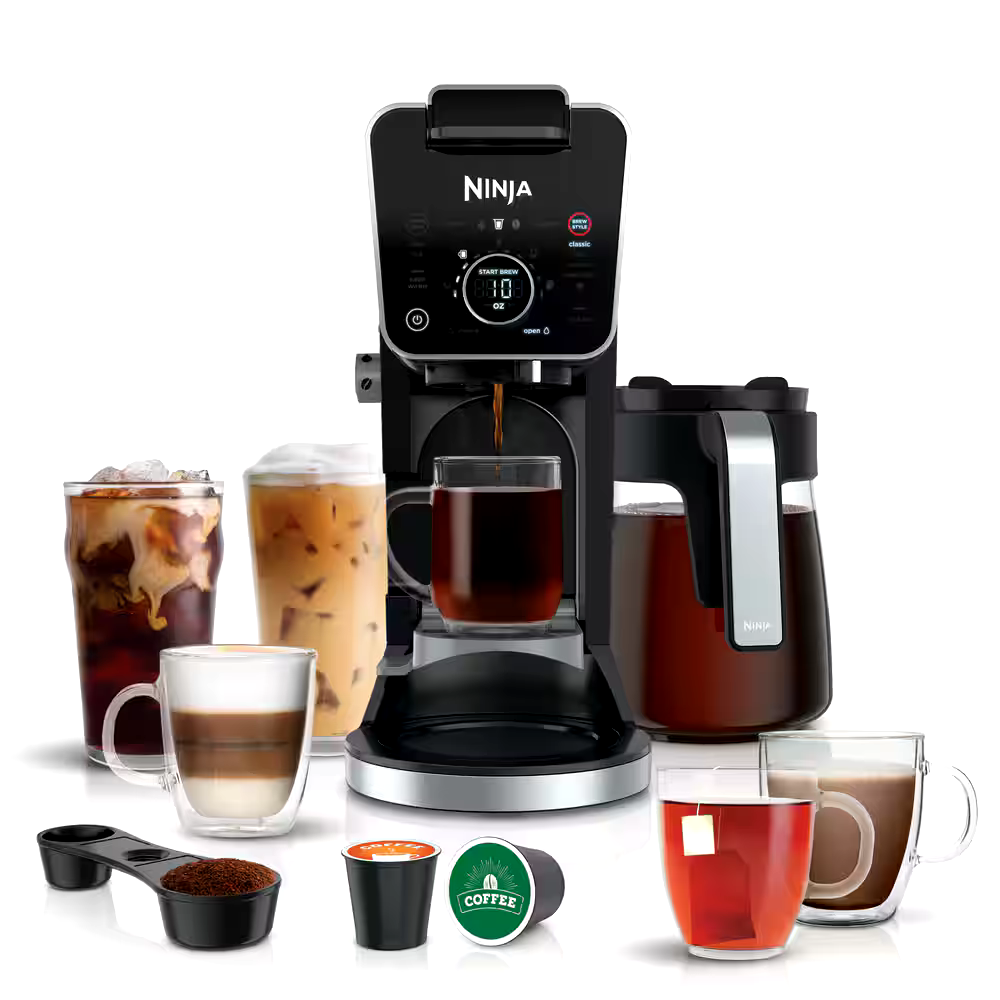 Ninja® DualBrew Pro Grounds & Pods Programmable Coffee System w/ Glass Carafe, Black, 12 Cups