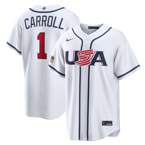 Corbin Carroll USA Baseball Nike 2026 World Baseball Classic Home Stadium Jersey - White