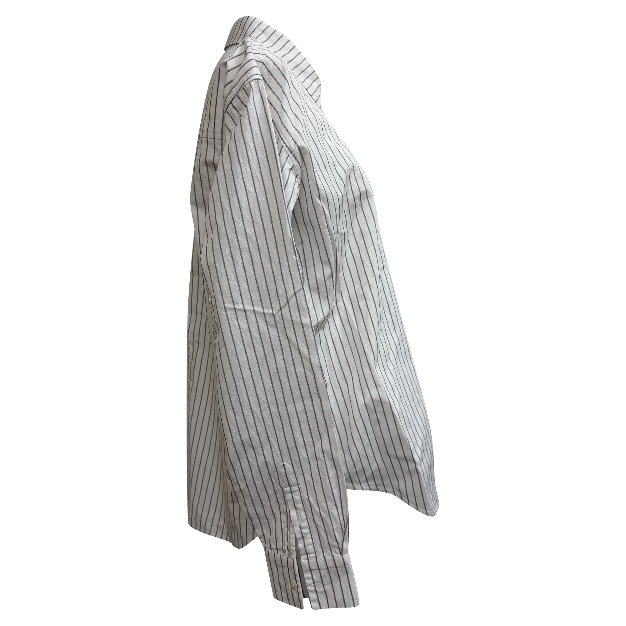 Anine Bing Preloved Striped Shirt White Cotton