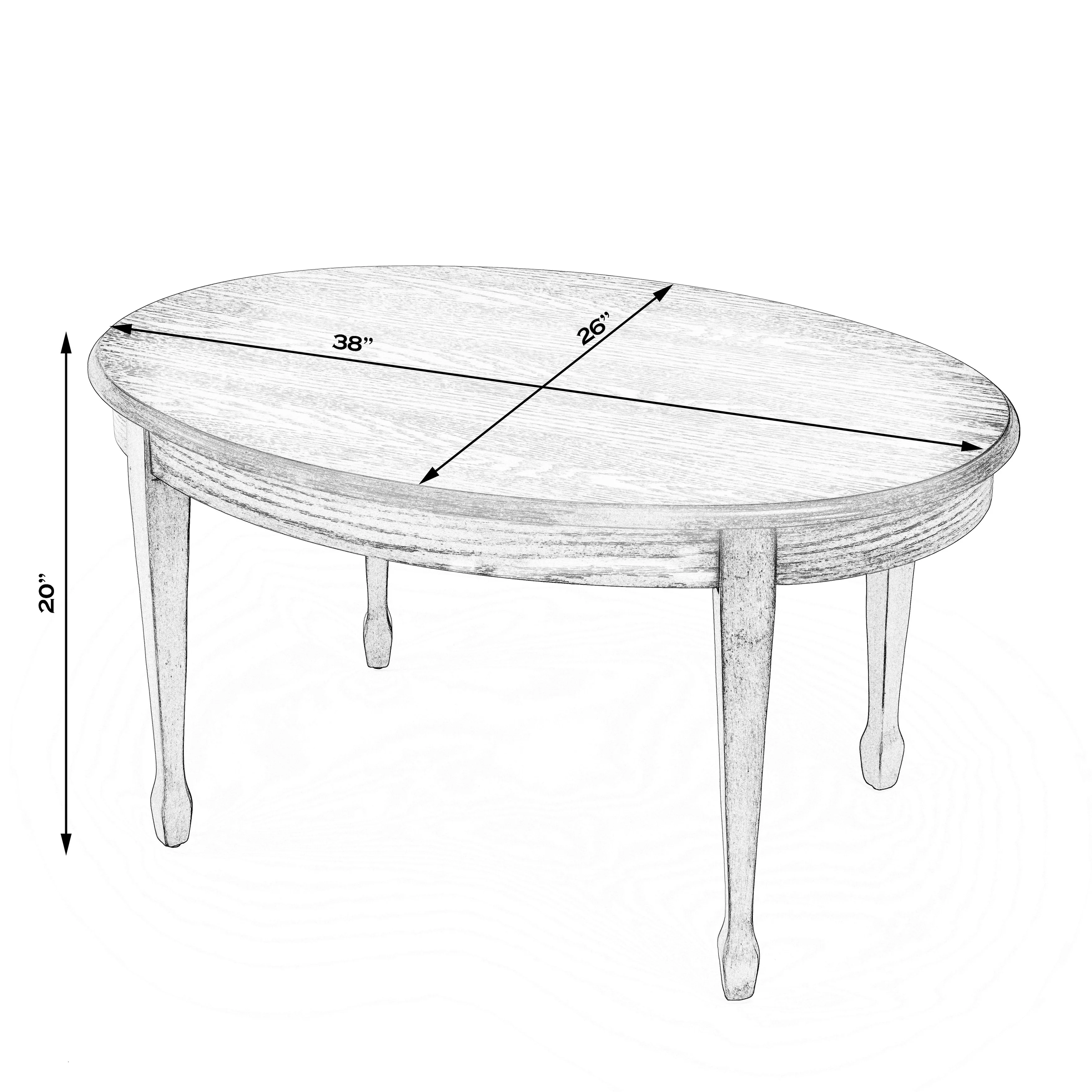 Clayton Oval Wood Inlay Cocktail Table