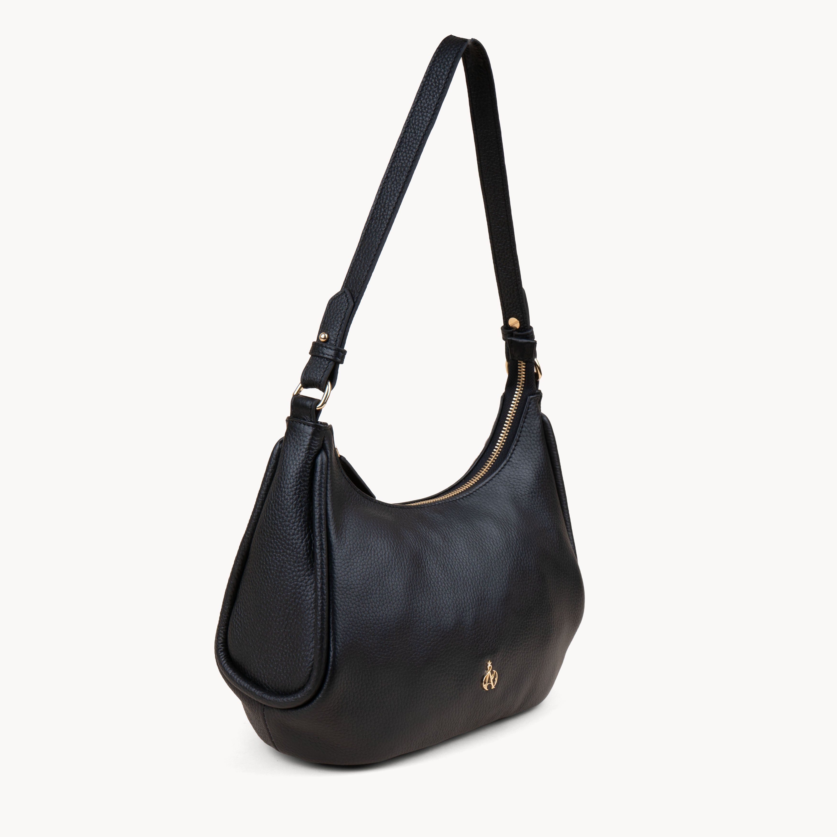 Assots London NATASHA' Pebble Grain Real Shoulder Bag