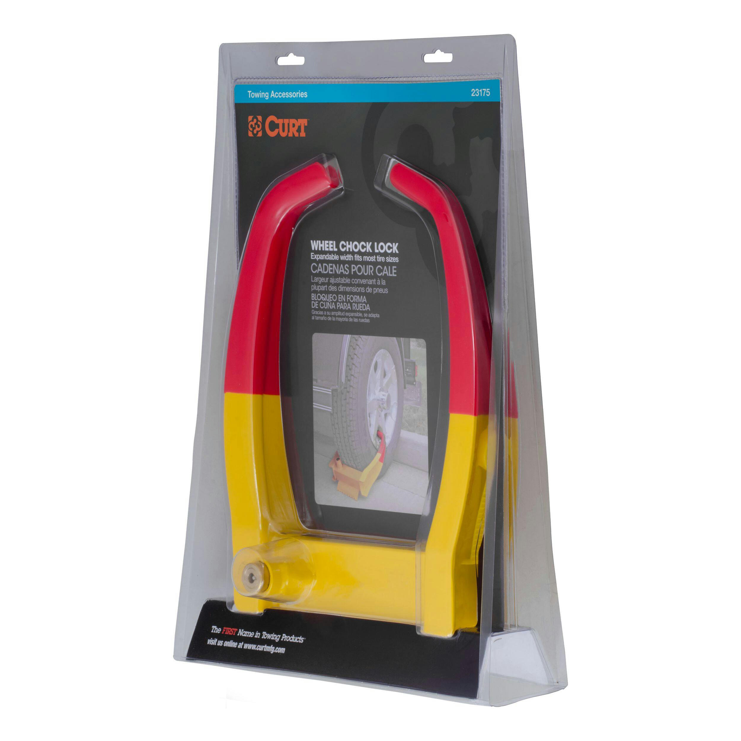 CURT Wheel Chock Lock (Yellow Powder Coat)