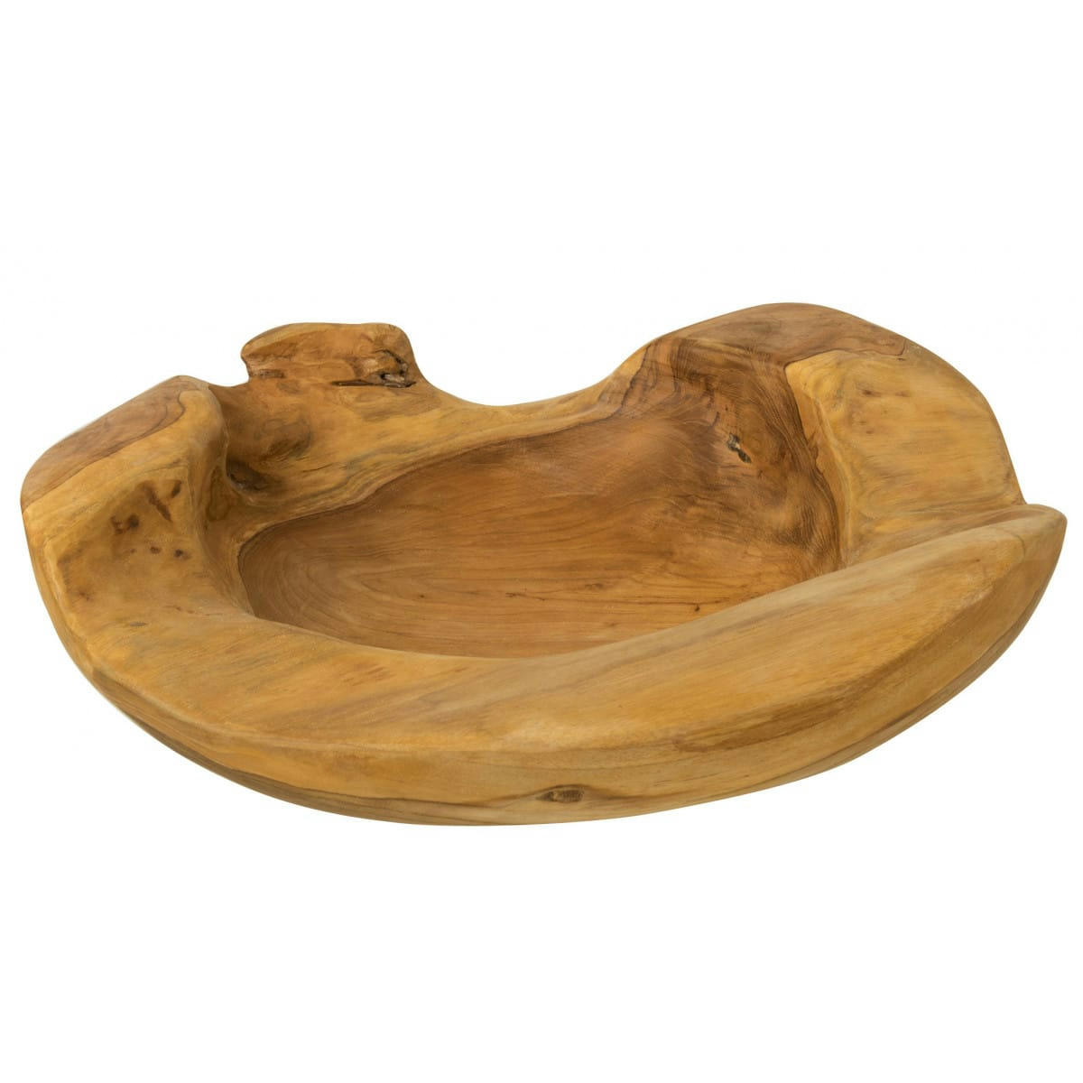 - Vide-poche rond déco en teck naturel D39cm