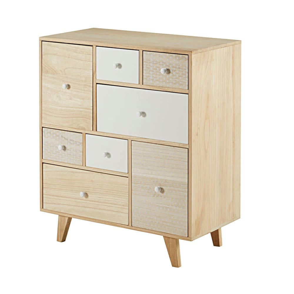 Spring - Cabinet 8 tiroirs en paulownia