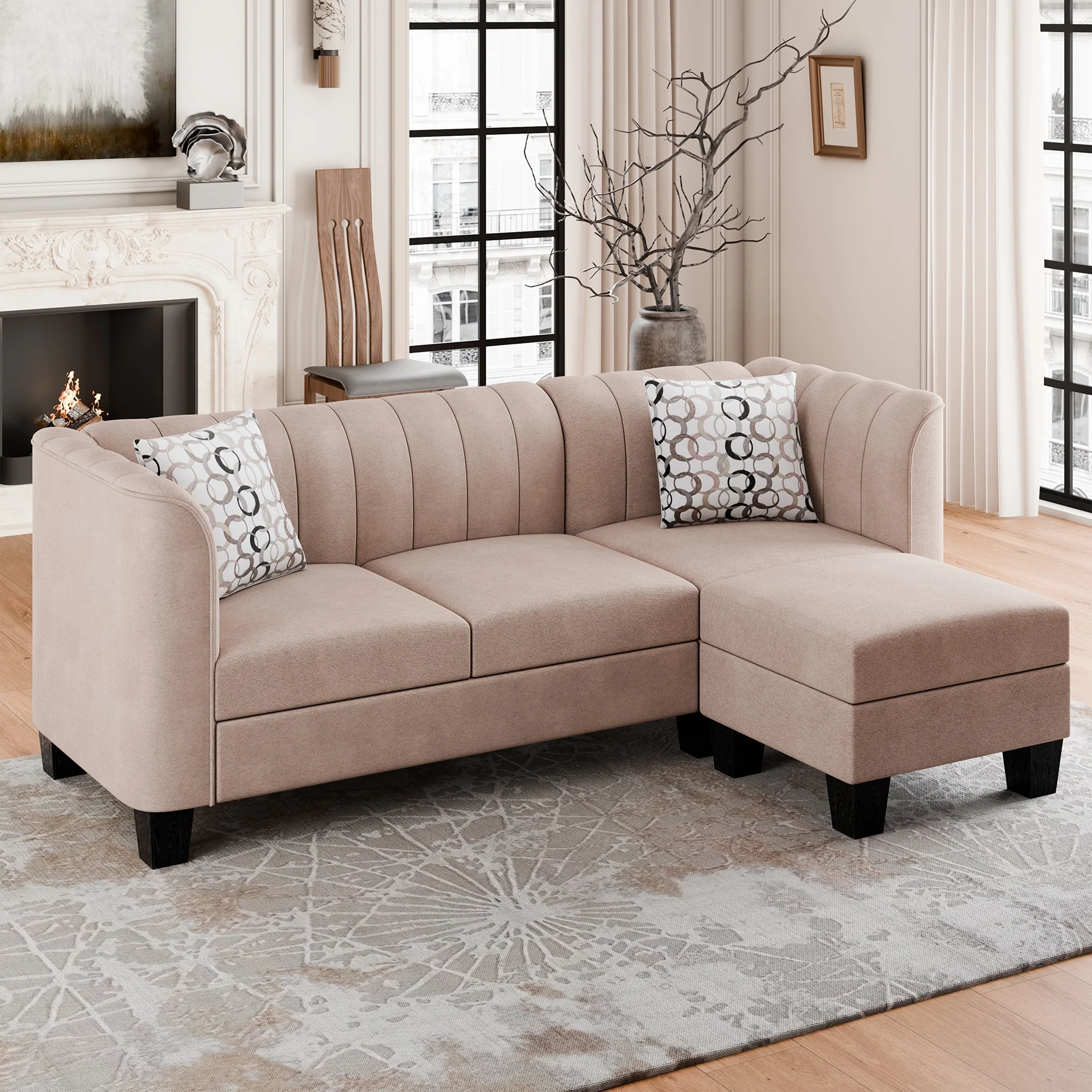 Futzca 79” Sectional Sofa Couch, Convertible L Shaped Couch