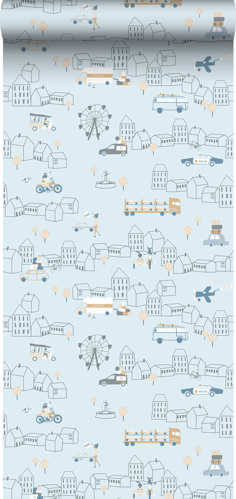Sanders & Sanders behang auto's lichtblauw - 53 cm x 10 m - 640288