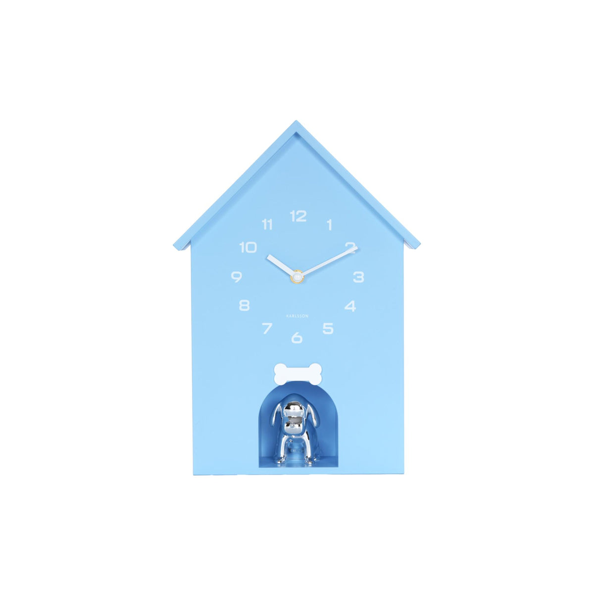 Karlsson wandklok Dog House - blauw - 24.9x9x27cm