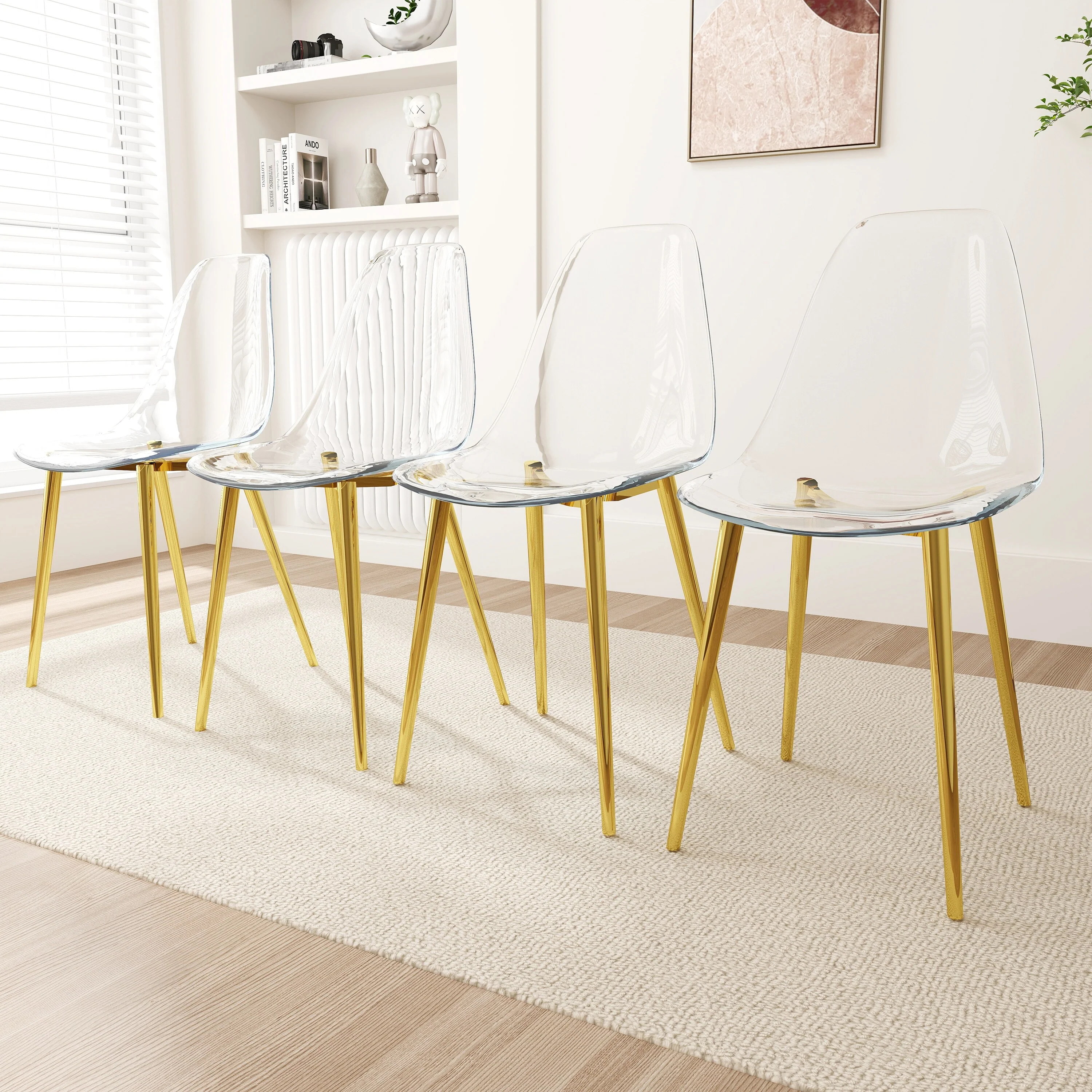 Modern Clear Acrylic Dining Chair Set of 4