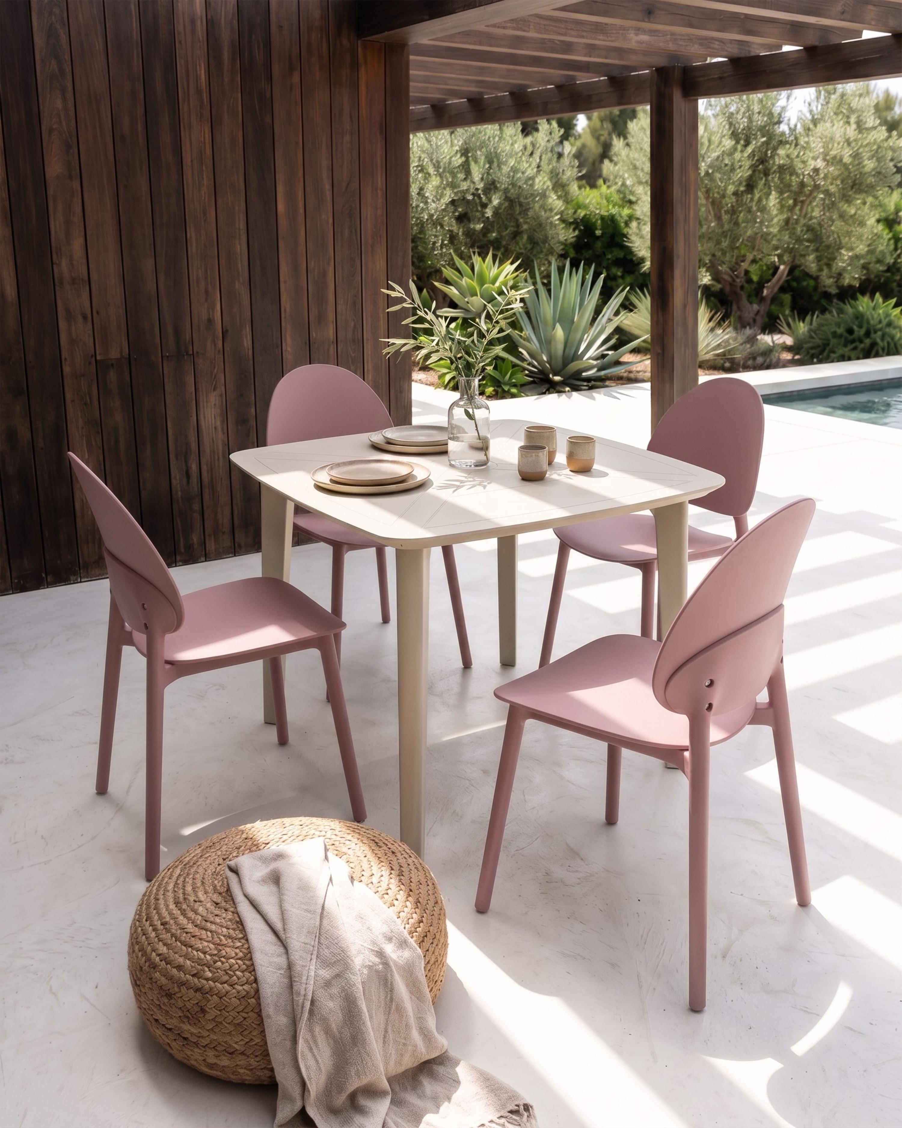 Set of 4 Garden Chairs CEARA Pink