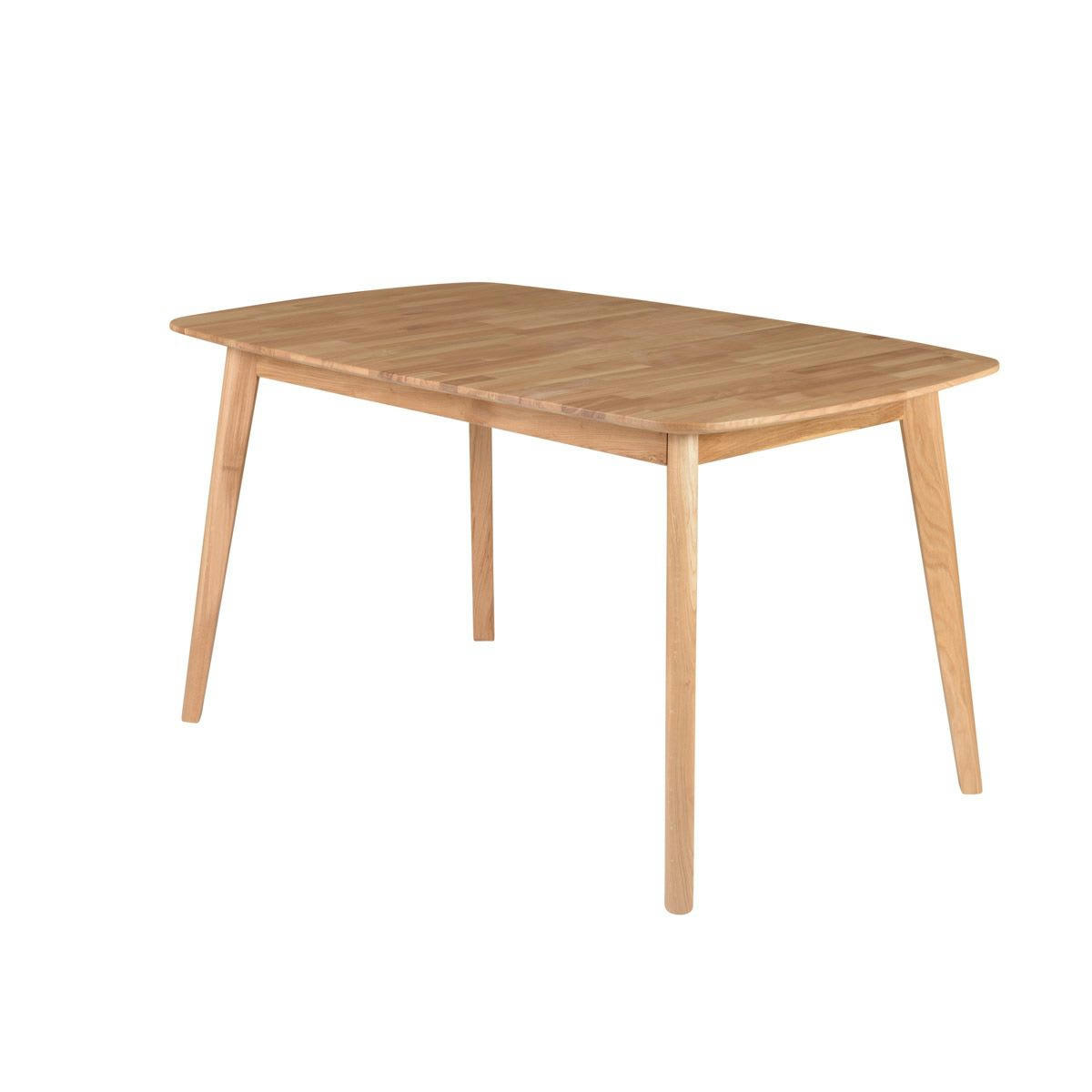 PERCY - Table repas 140 cm en chêne avec allonge Percy