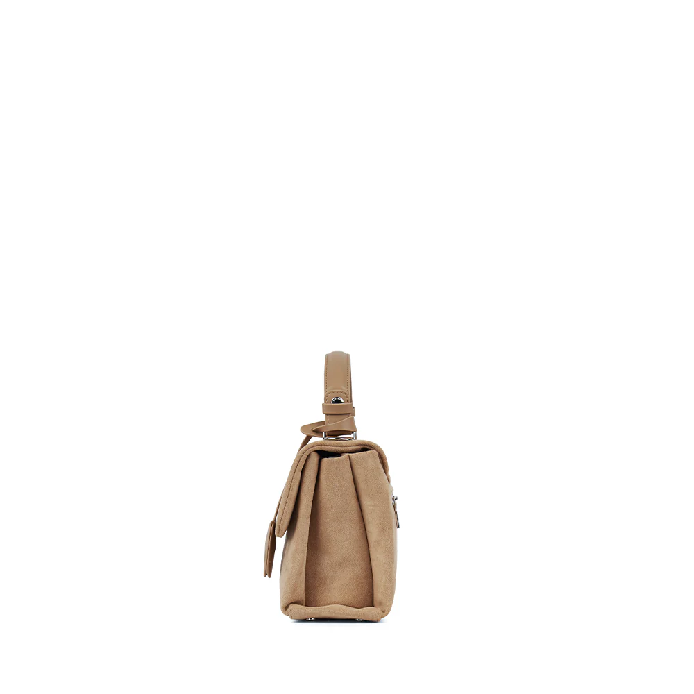 The Freya – 2-in-1 Beige Vegan Suede Handbag