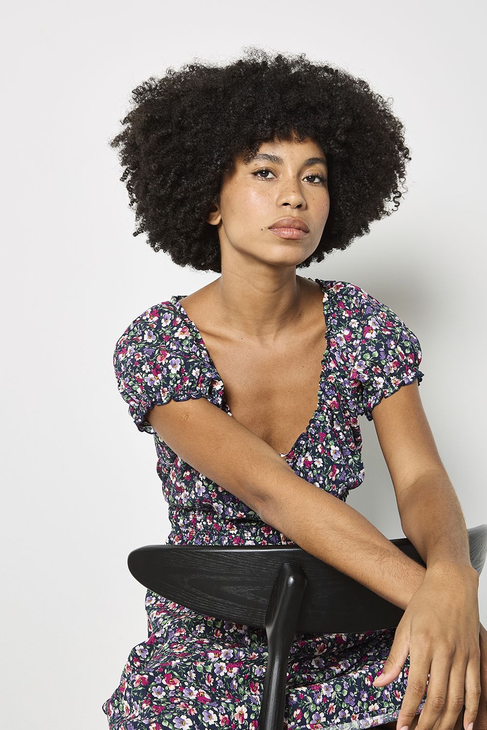 Apricot Ditsy Floral Milkmaid Midi Dress