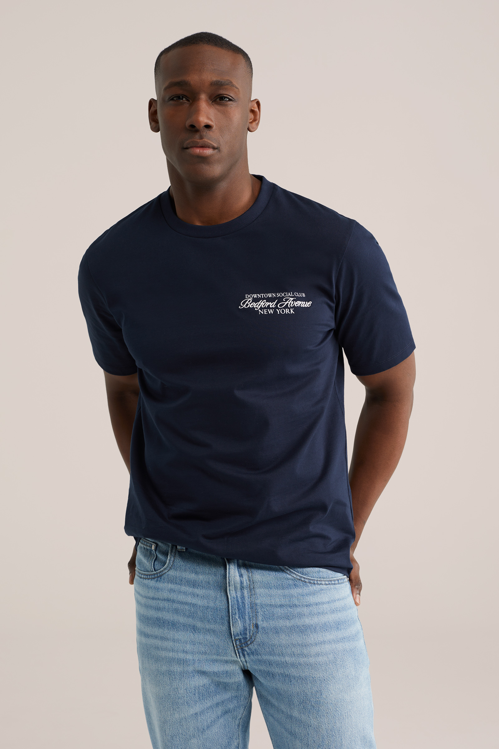 Heren relaxed fit T-shirt met embroidery