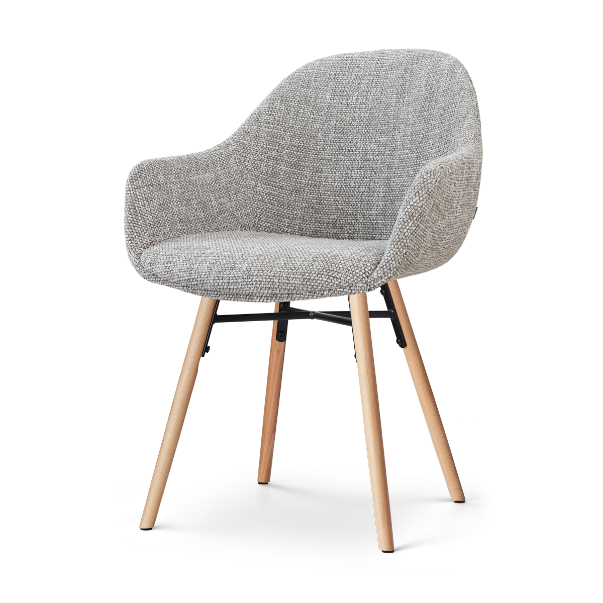 Nolon Nena-Mae eetkamerstoel grijs blend - houten onderstel