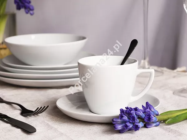 Serwis obiadowo - kawowy na 6 osób (30 el) Lubiana - Boss/Beata/Dorota biały GIFT BOX