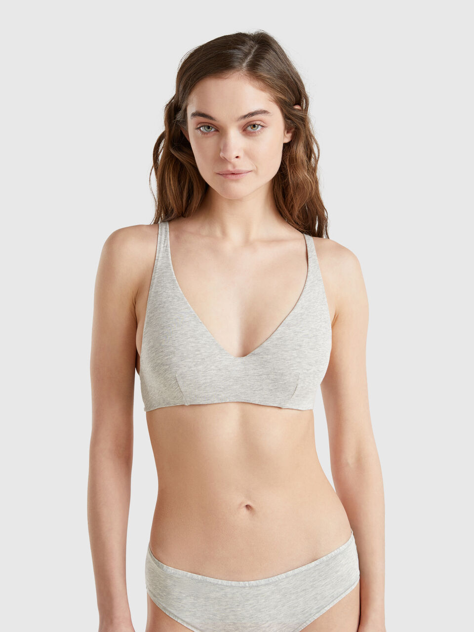 Bra with underwire in stretch cotton