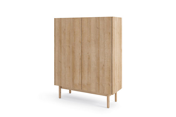 Armoire : 2 Portes, 3 étagères, Chêne Riviera, 97 X 122 X 37 Cm
