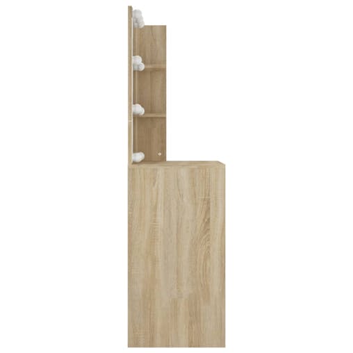 NNEVL Dressing Table with LED Sonoma Oak 60x40x140 cm
