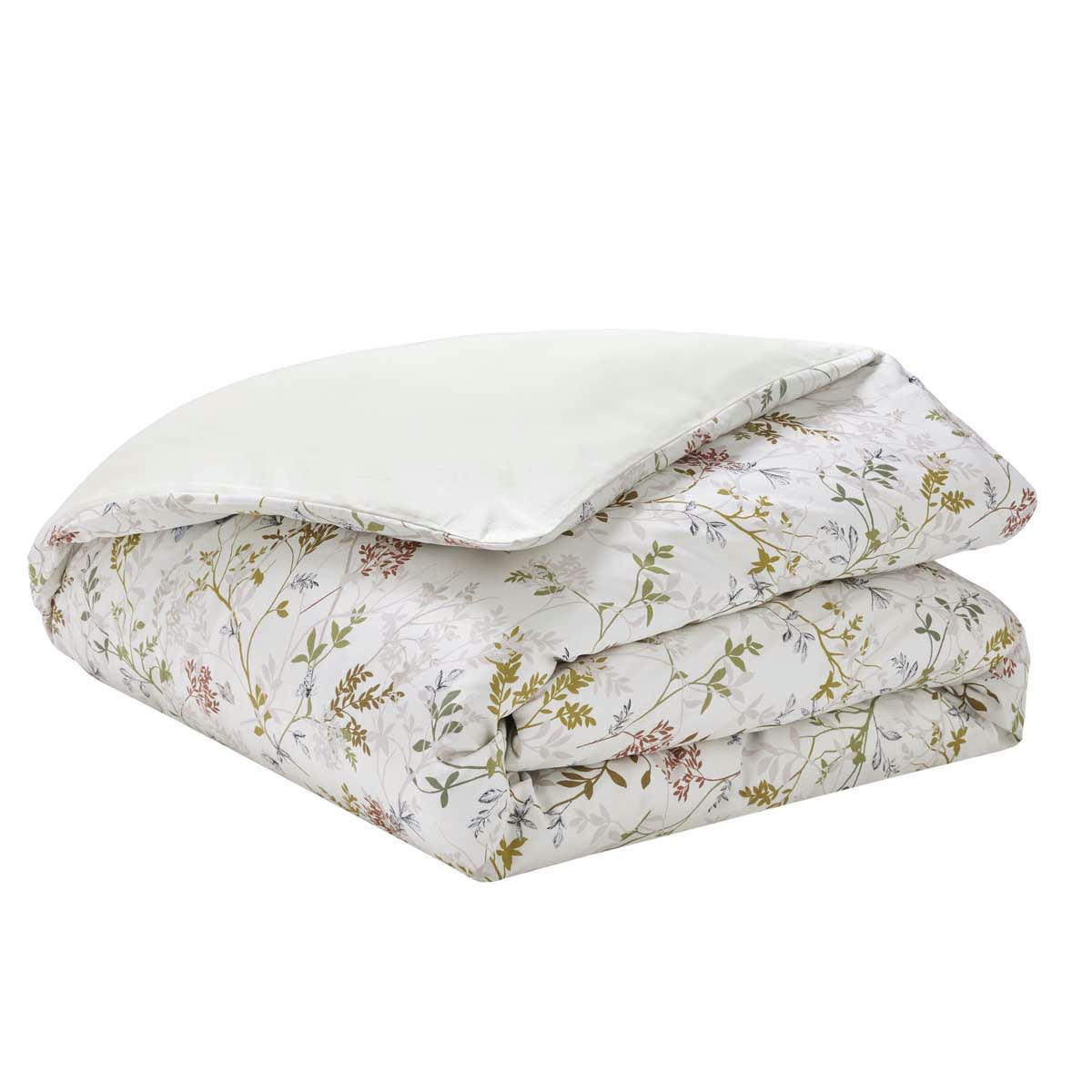 JARDIN DES SENS - Housse de couette en satin de coton bio blanc 240x220
