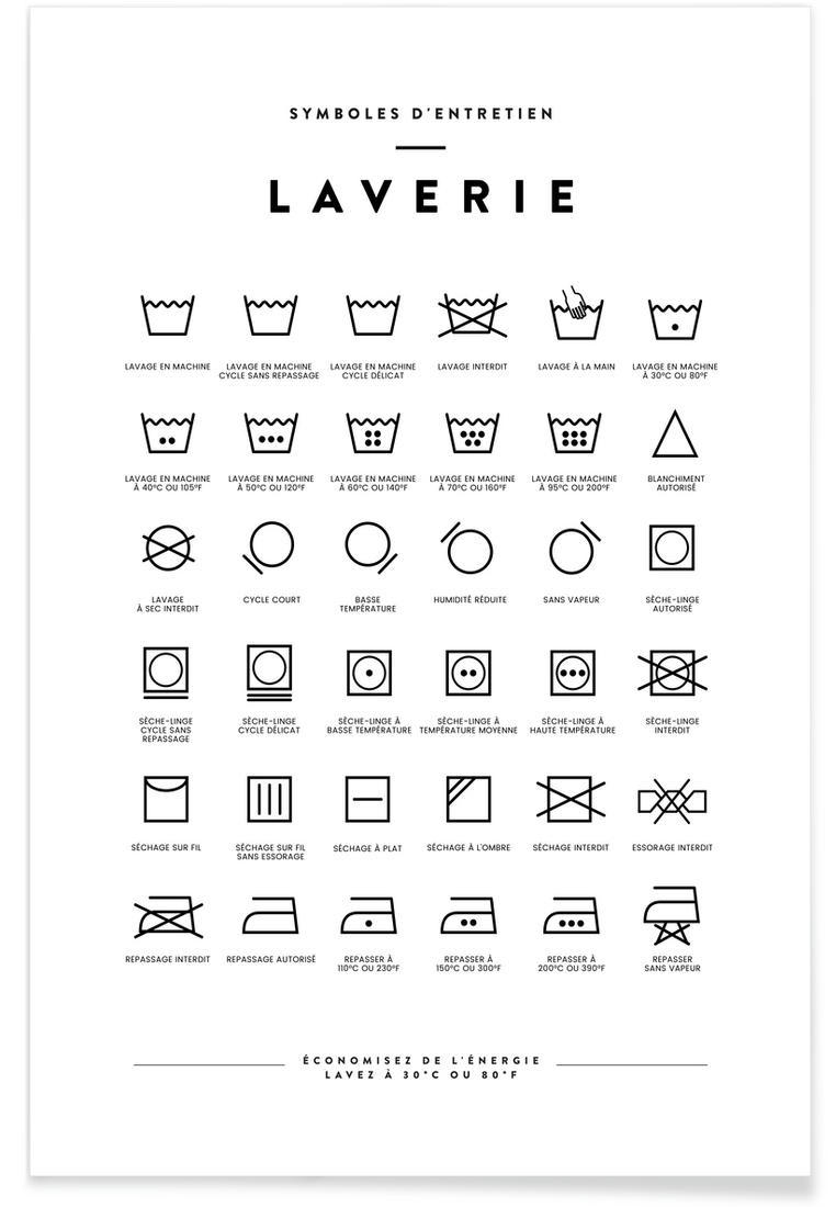 LAVERIE - Affiche blanc & noir
