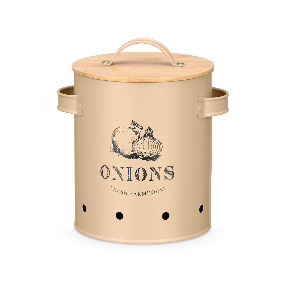 Lata bege para cebolas