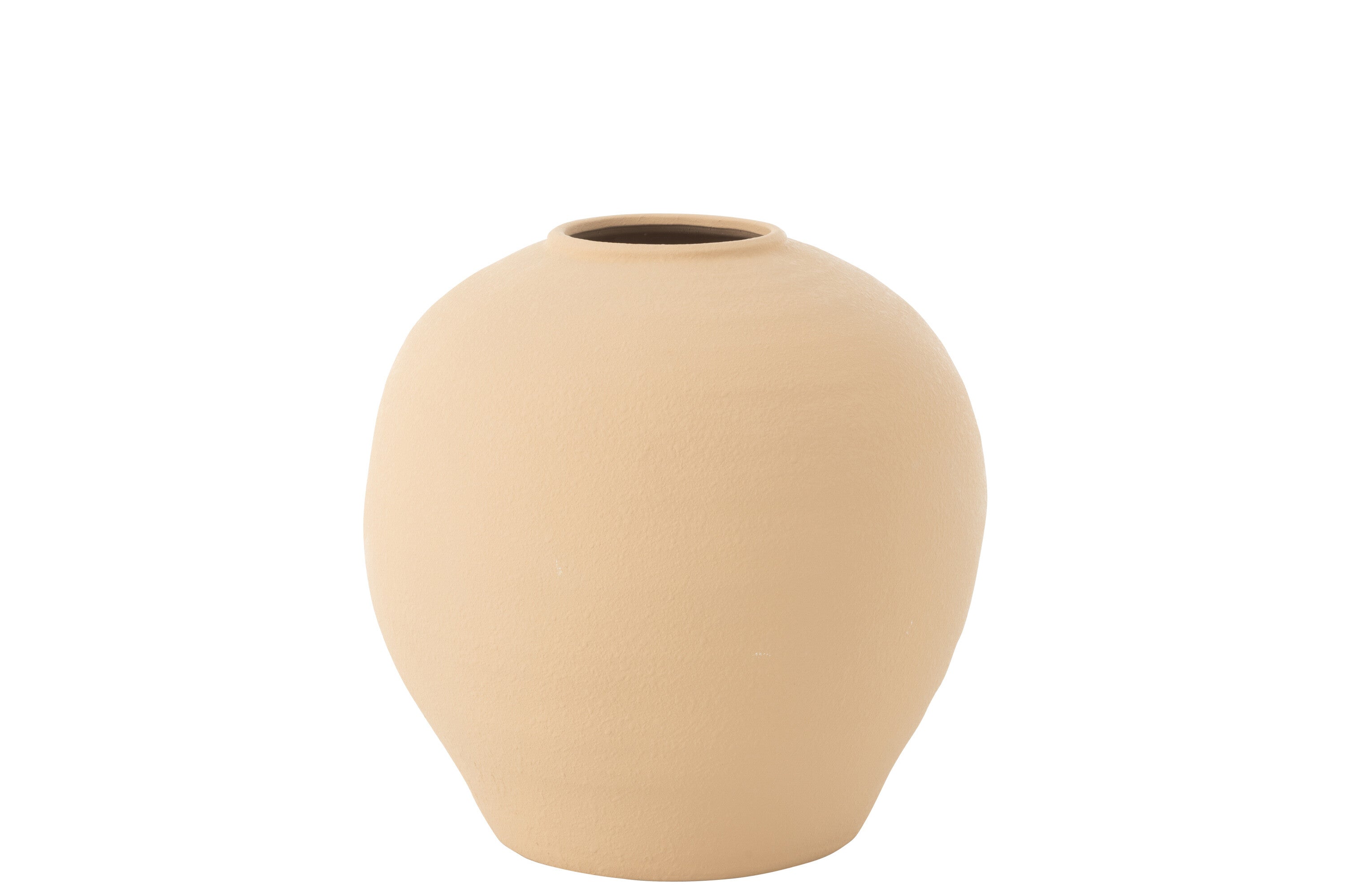 J-Line vaas Cassia Rond - keramiek - beige - large - Ø 37 cm