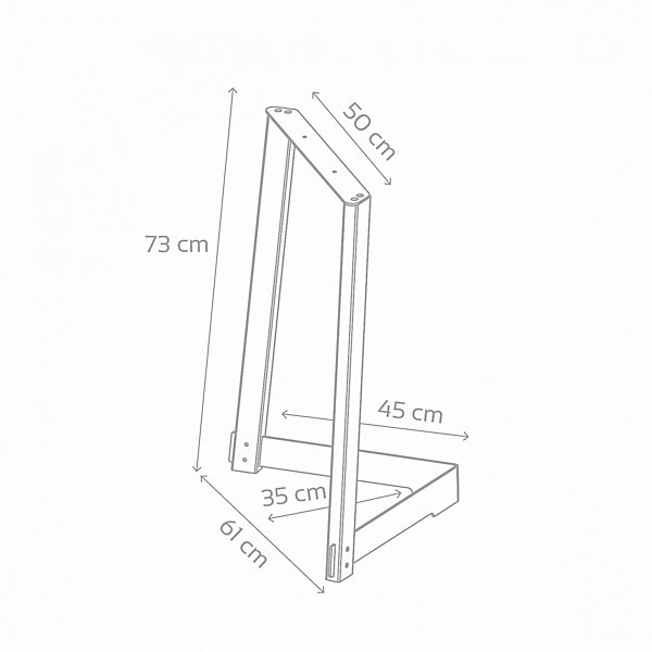 NORDLINGER Tréteau métal Vega - Noir - Hauteur 73 cm