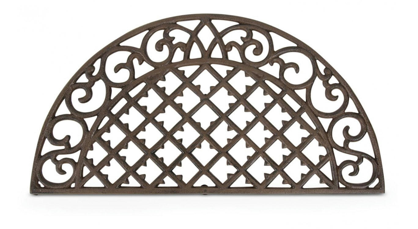 - Paillasson Demi Lune Fonte Marron 67x2x34cm