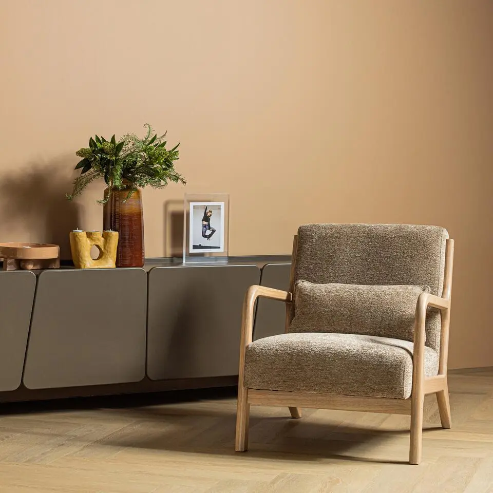 WOOOD Mark Fauteuil - Chenille - Zand - 75x67x82