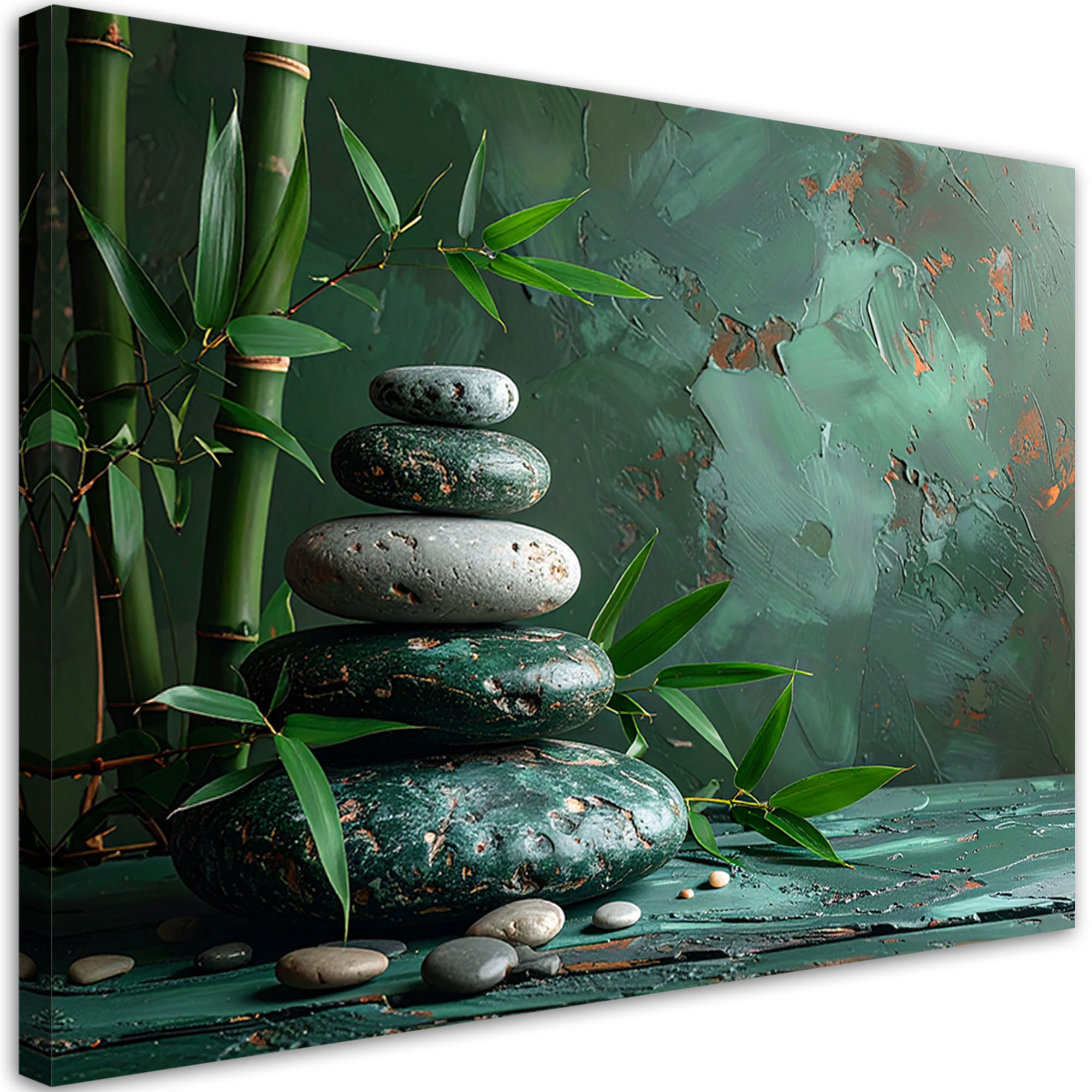 Obraz do salonu sypialni kuchni, Kamienie zen spa liście bambusa 30x20