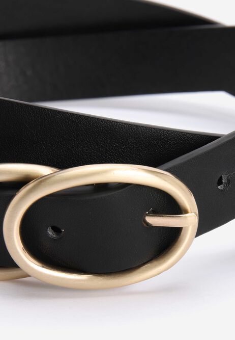 Womens Black Double Circle Casual Belt