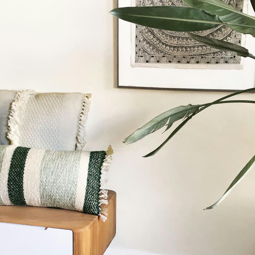 BERBER - Coussin berbère vert cassé 35x60