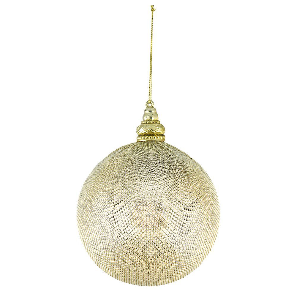 Boule de No&euml;l en acrylique beige doré Ø10 cm