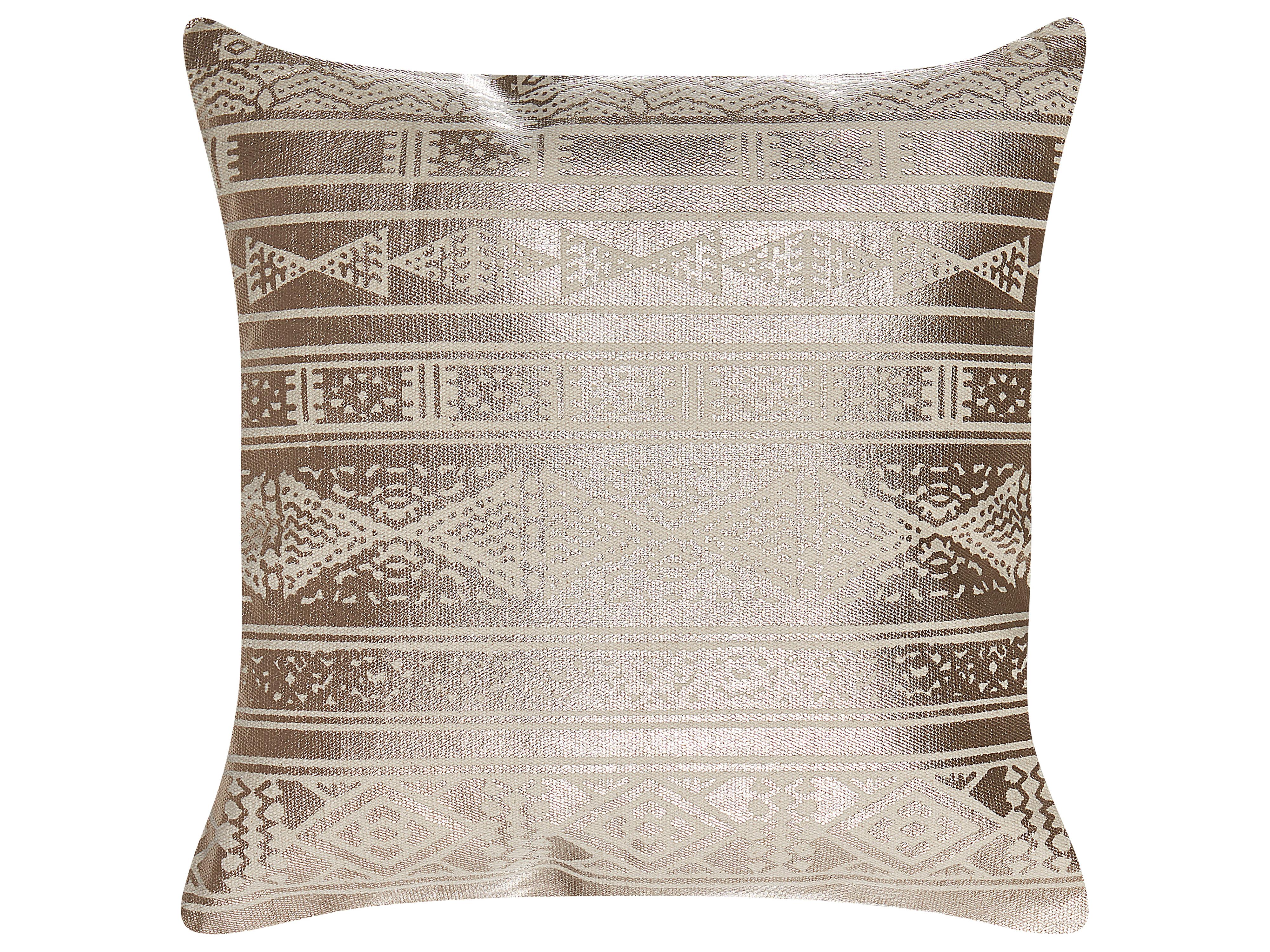 Throw Cushion OUJDA Cotton 50 x 50 cm Rose Gold Geometric Pattern