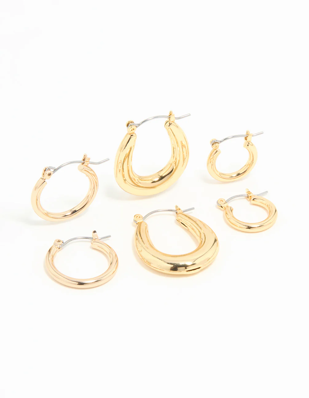 Gold Plated Oval Hoops 3-Pack
