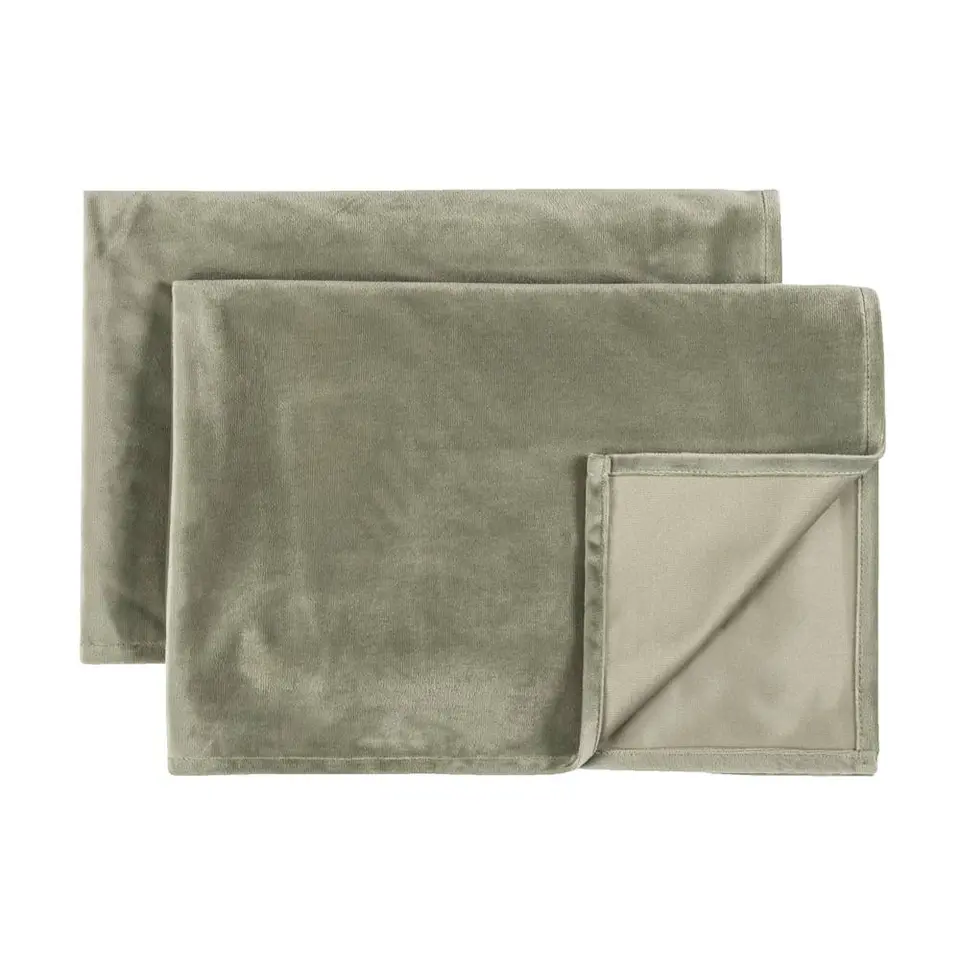 Tafelloper - groen - 50x150 cm - Set van 2