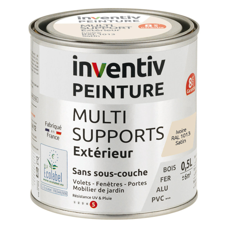 Peinture multi-supports ivoire satiné 0,5 L INVENTIV