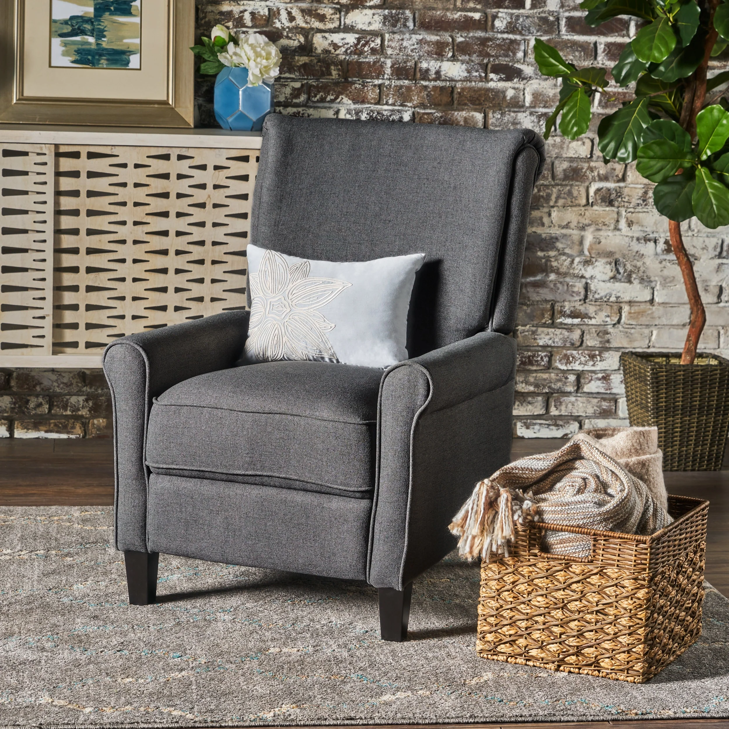 Charell Traditional Fabric Recliner by Christopher Knight Home