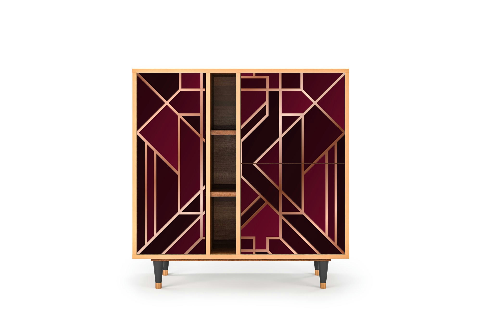 BURGUNDY JEWELERY - Buffet  bordeaux 3 portes L 94 cm