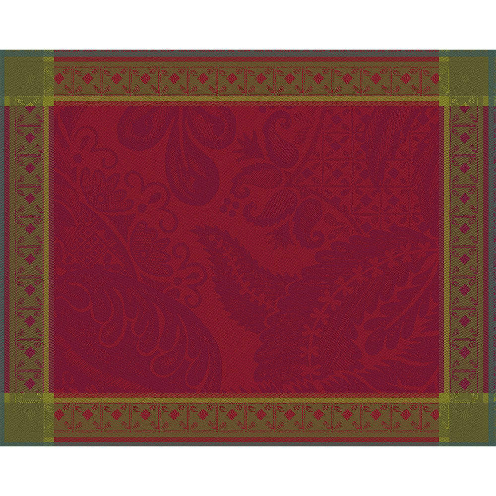 ISAPHIRE RUBIS - Set antitache déperlant pur coton rouge 54X39