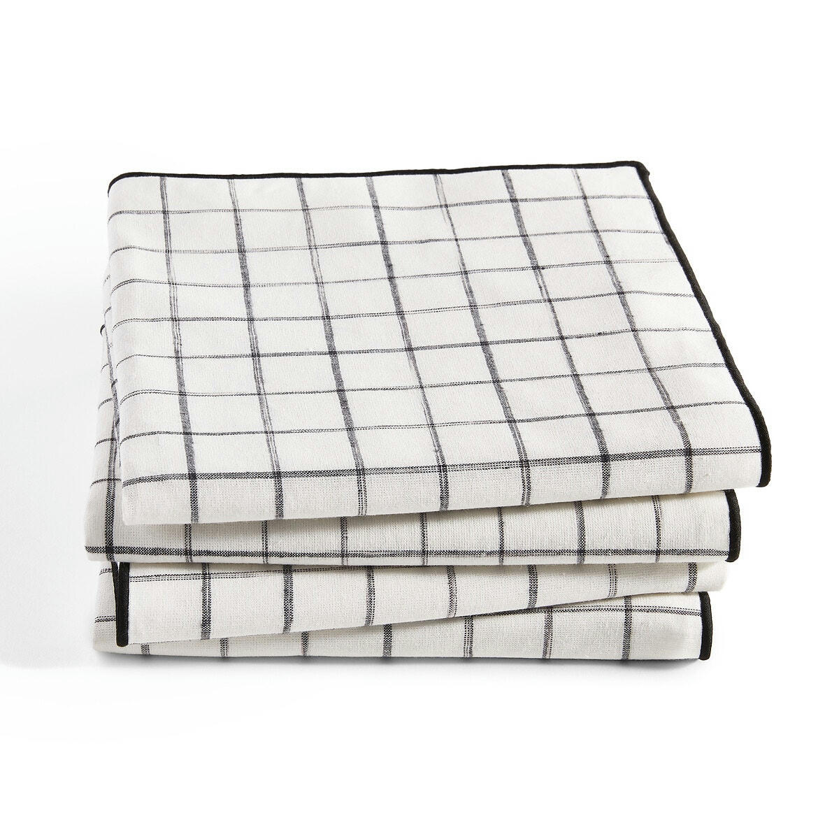 Lot de 4 serviettes de table lin/coton lavé, Ciara