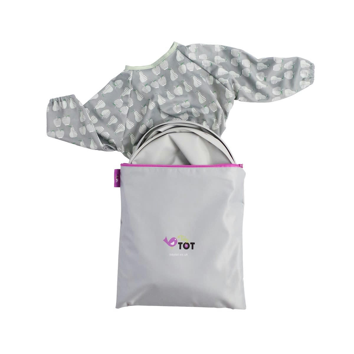 - Kit bavoir et plateau transportable Dove Grey