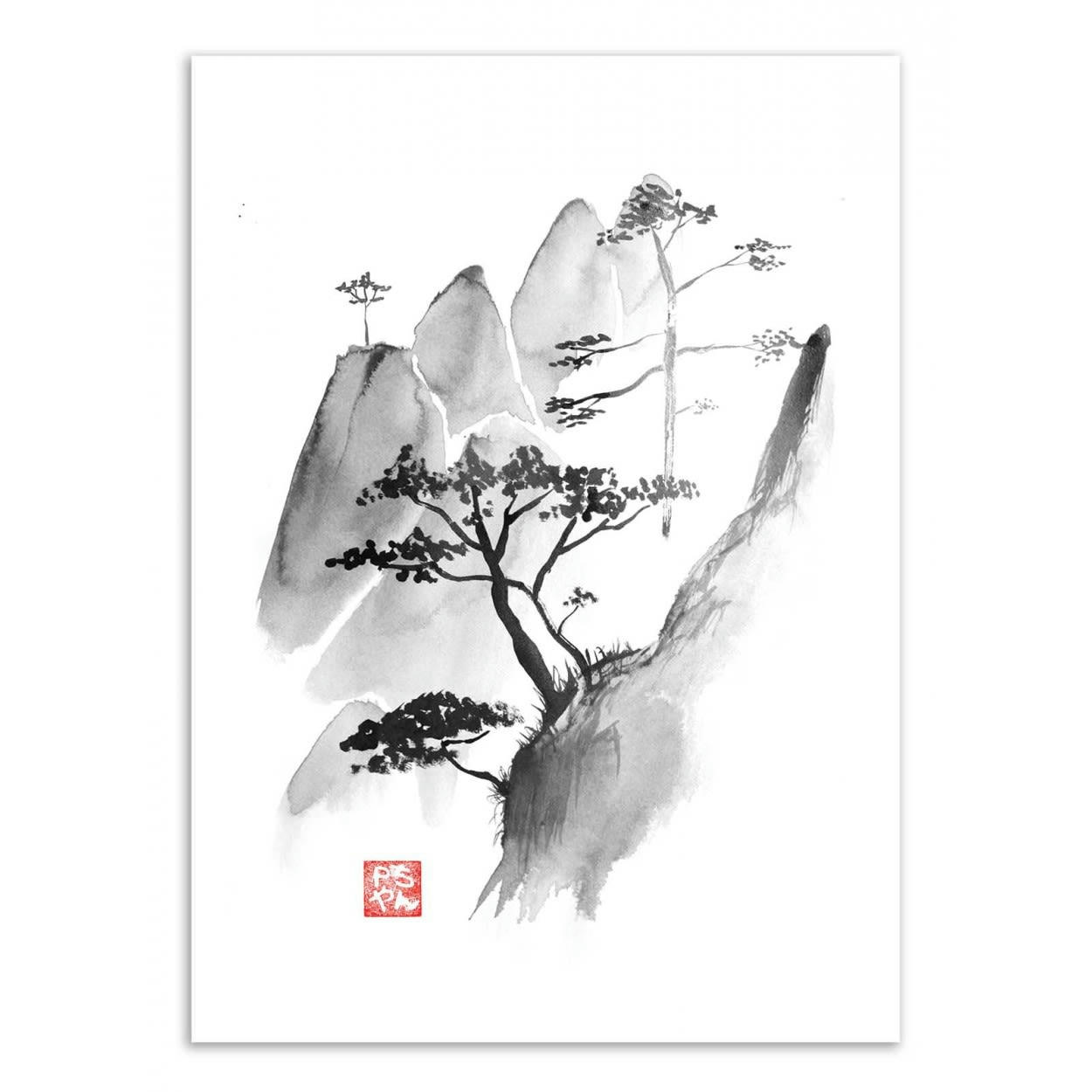PECHANE SUMIE - CLIFF - Affiche d'art 30 x 40 cm
