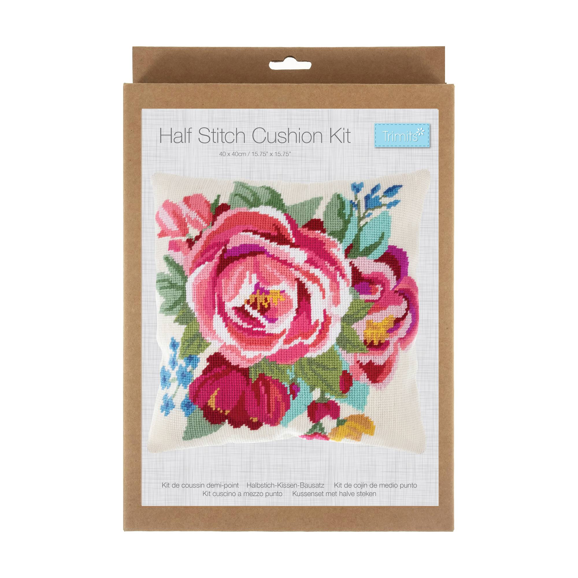 Trimits Spring Bloom Half Stitch Cushion Kit 40cm x 40cm