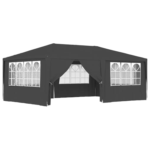 NNEVL Professional Party Tent with Side Walls 4x6 m Anthracite 90 g/m&sup2;