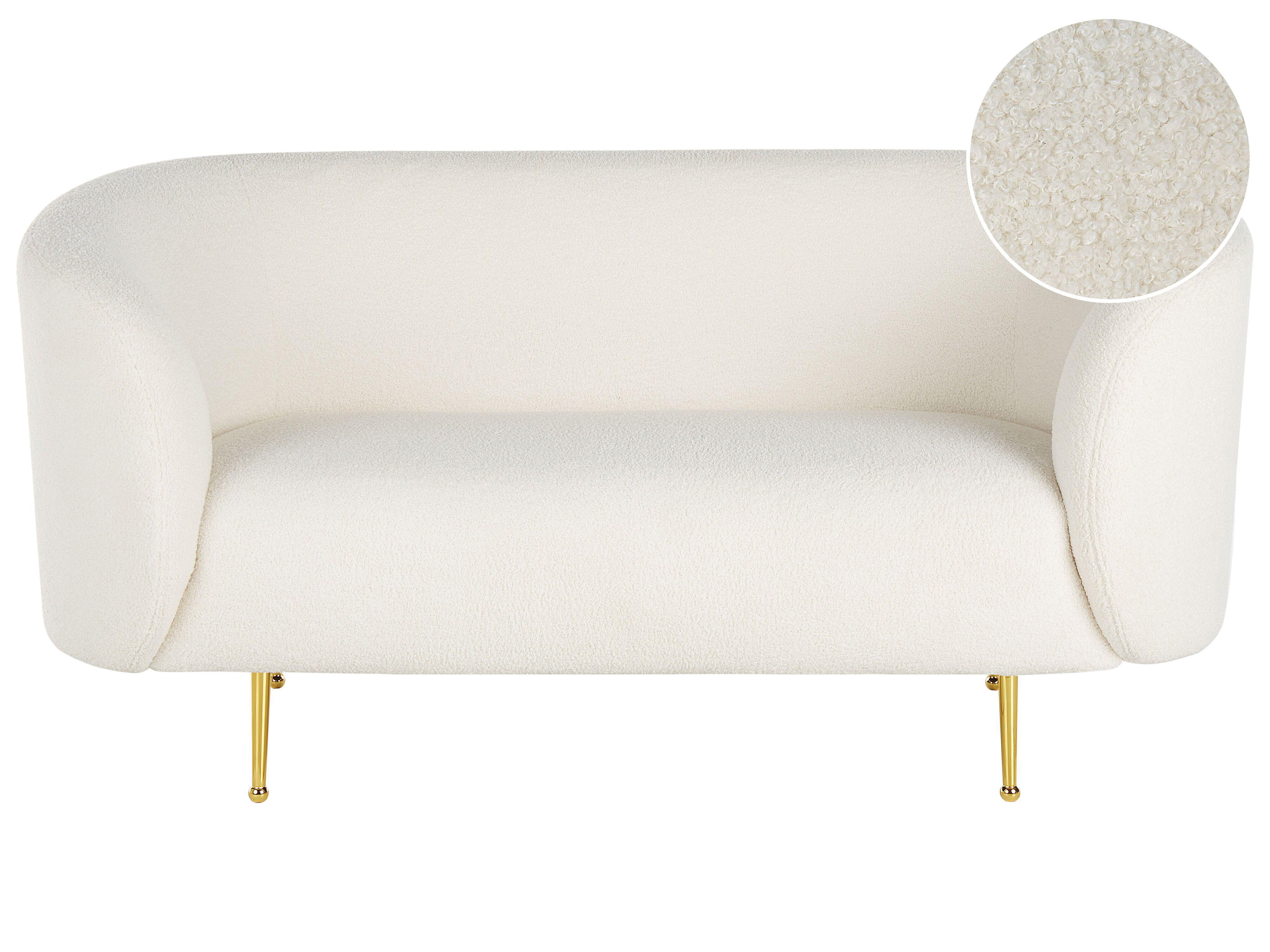 Sofa 2 Seater LOEN Boucle White