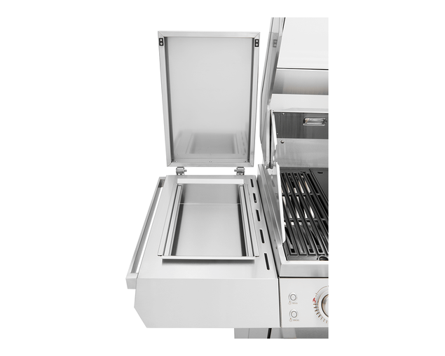 BeefEater 7000 Premium 4 Burner Flame Failure BBQ on Side Burner Cart