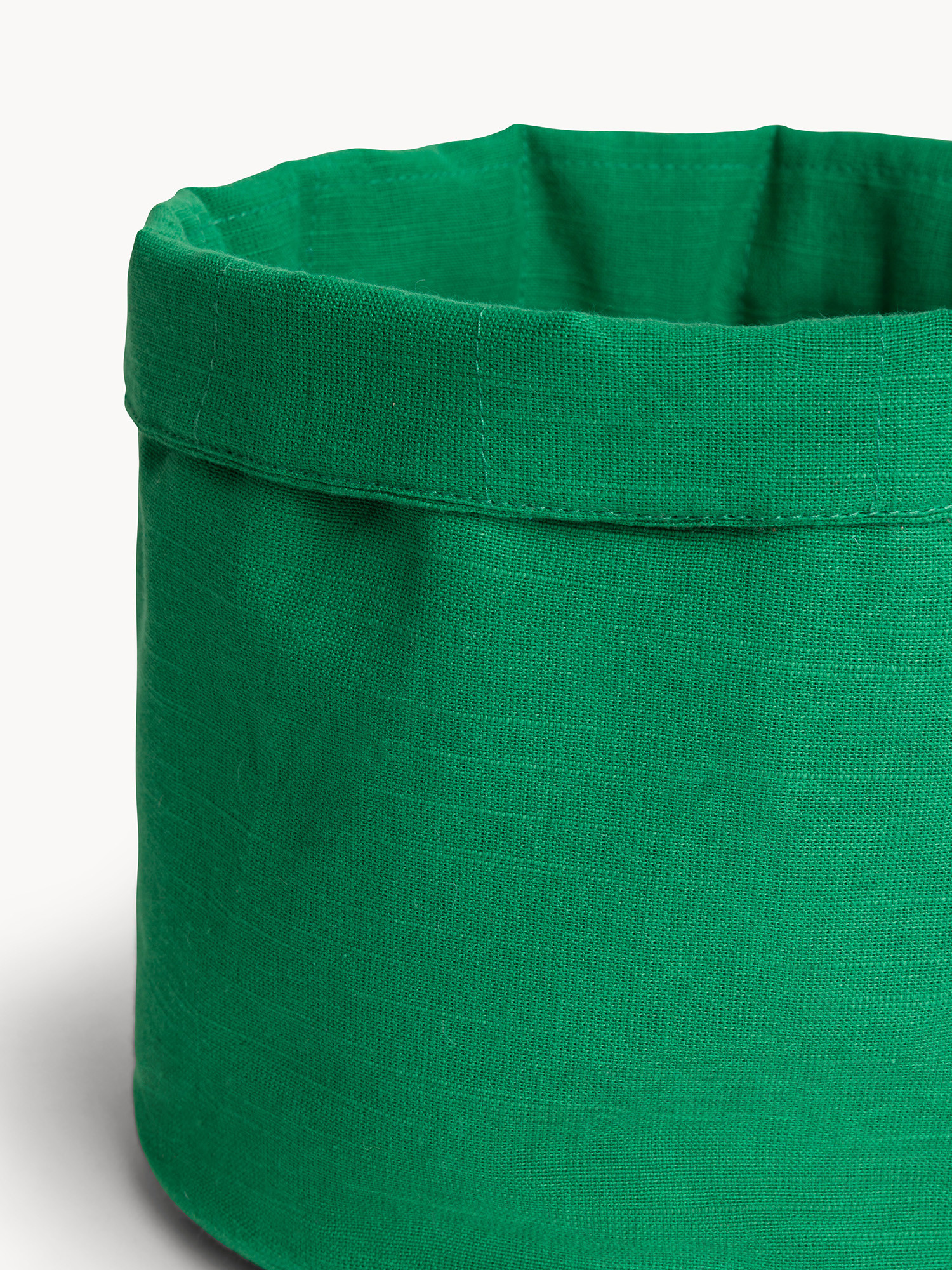 Cestino rotondo in slub di cotone tinta unita