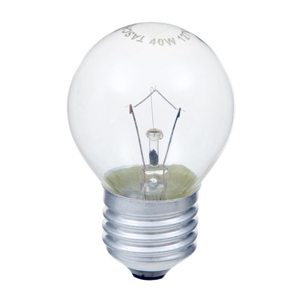 LÂMPADA INCANDESCENTE BOLINHA CLARA 40W E27 127V LUZ AMARELA TASCHIBRA